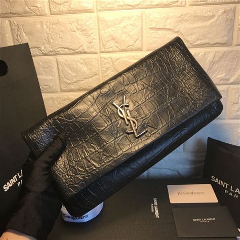 ysl patent clutch replica|YSL crocodile clutch.